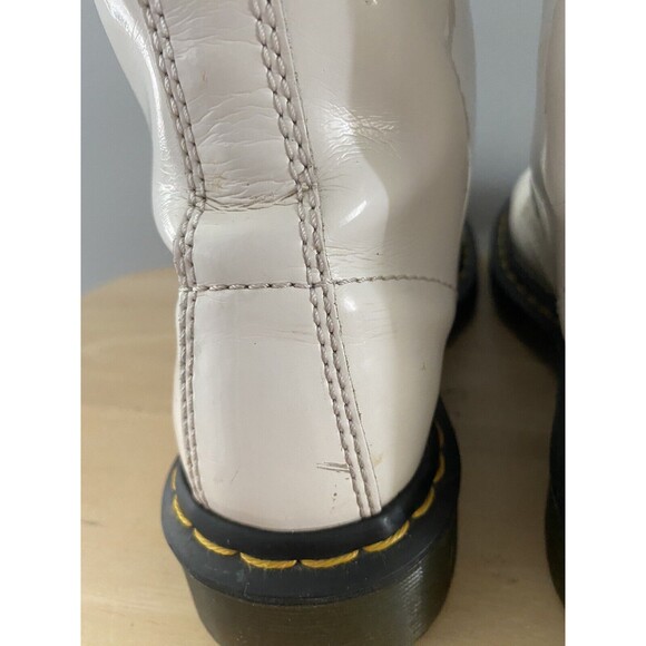 Dr Martens Boots Smooth White Patent Leather Pascal Womens 6 AirWair Docs 1460 - Picture 8 of 13